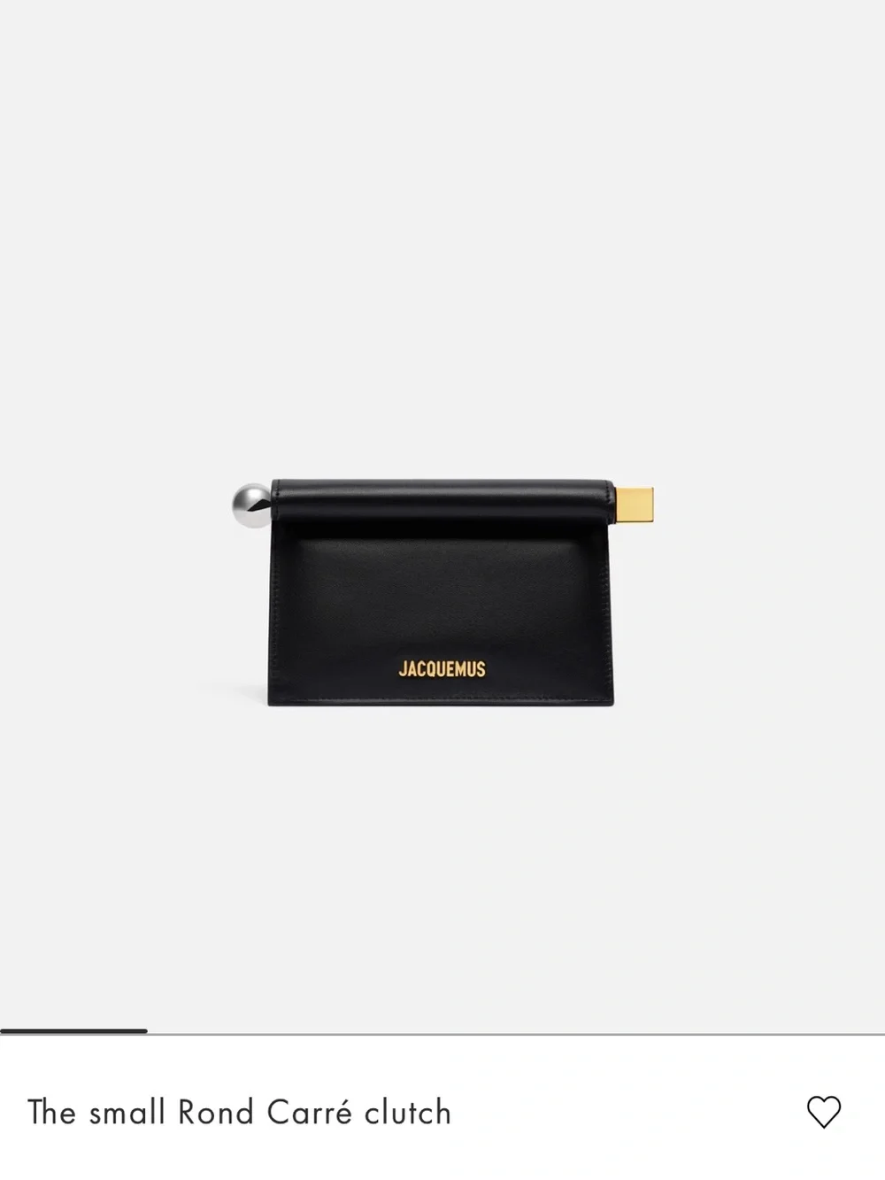 Jacquemus Small Rond Carré Clutch in Black with Gold Accent 2025
